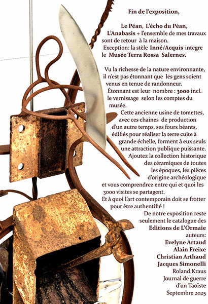 Roland Kraus : Exposition à Salernes (Var), juin - août 2025