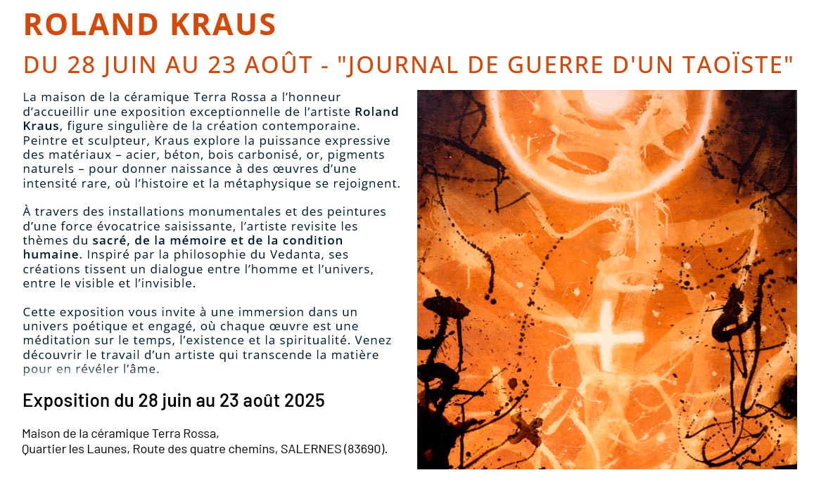 Roland Kraus : Exposition à Salernes (Var), juin - août 2025
